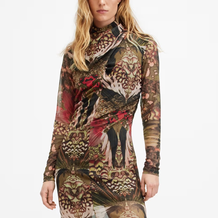 All Saints Long Sleeve Dress - Tia Gene Dress Multicolor